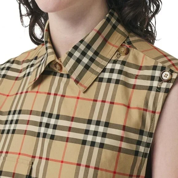 Burberry Karla Vintage Check Sleeveless Shirtdress - Size 10​ US - Picture 5 of 12